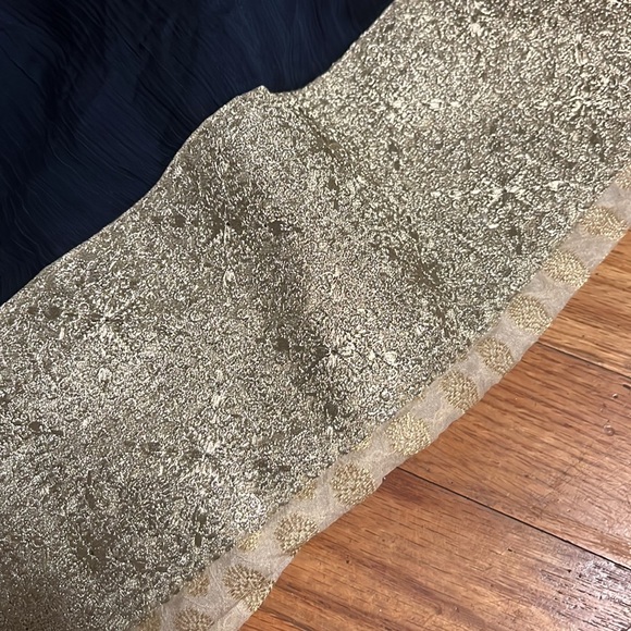 Indian dress, salwar kameez set in georgette, navy blue - Picture 3 of 7